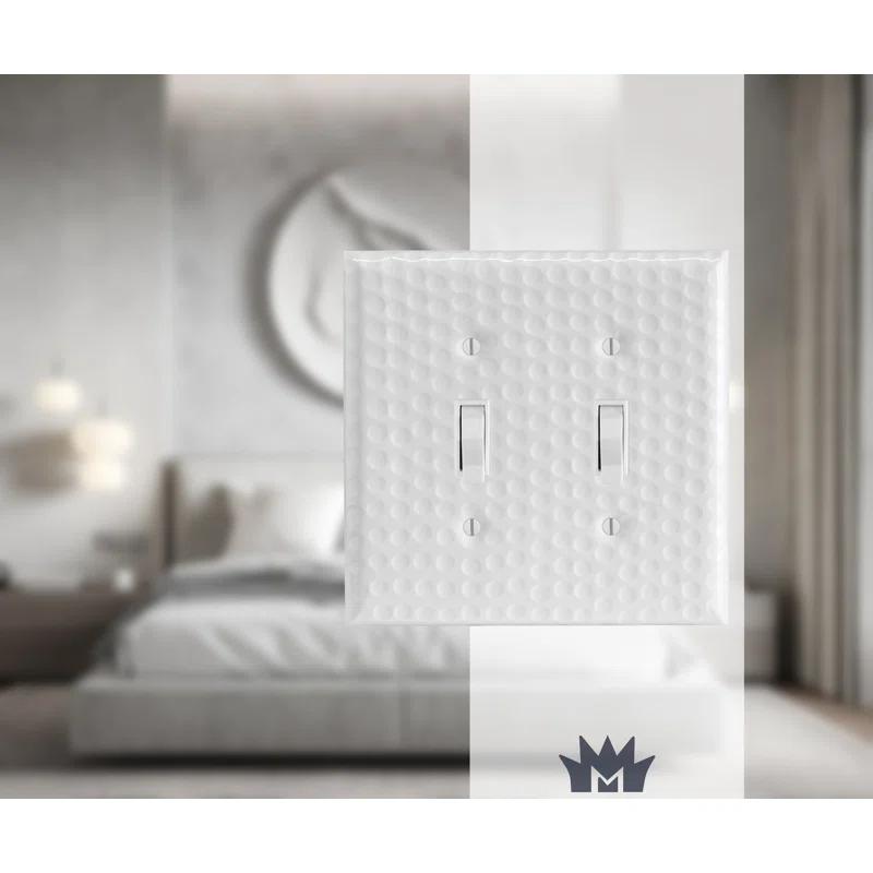 Monarch Abode Hand Hammered 2 - Gang Toggle Light Switch Standard Wall Plate