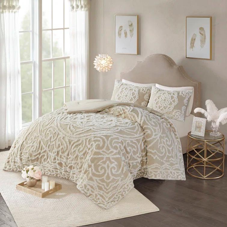 Madison Park Laetitia Tufted Cotton Chenille Medallion Comforter Set