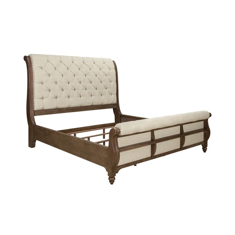 Lark Manor™ Aisja Upholstered and Tufted Sleigh Bed