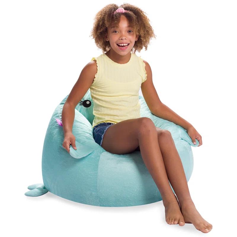 Posh Creations Animal Bean Bag Chair Structured Comfy, Cozy and Soft Filled Kid Bean Bag Lounger Seat for Gaming, Reading and Watching TV, for Children, Multiple Faux Fur Animal Chair Designs