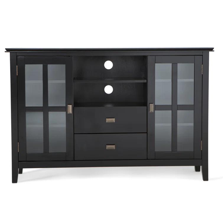 Simpli Home Artisan 53"W Solid Wood Contemporary Tall TV Stand for TVs up to 60" with Adjustable Shelves