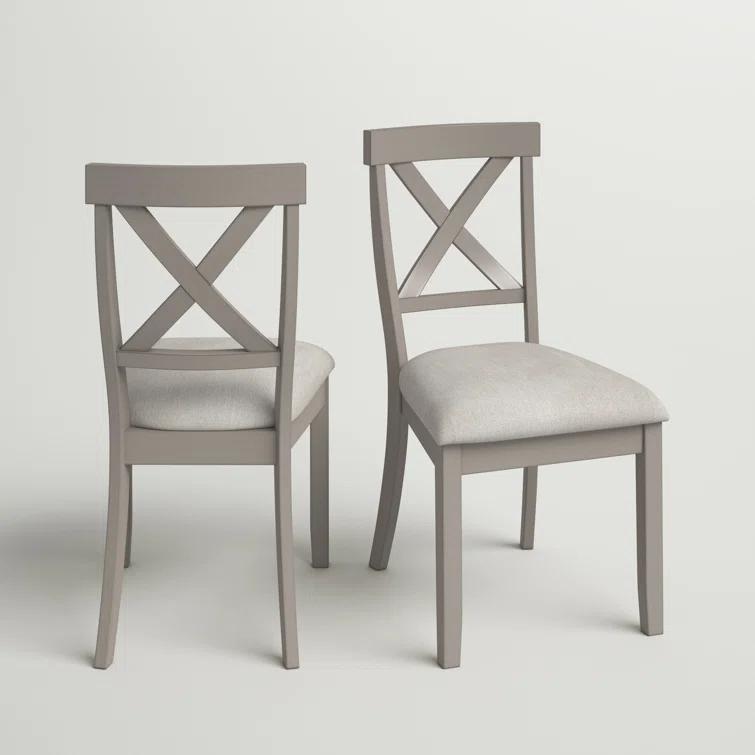 Sand & Stable™ Coastline Solid Wood Cross Back Side Chair in Gray & Reviews | Wayfair