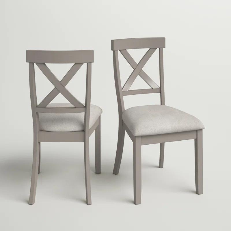 Sand & Stable™ Coastline Solid Wood Cross Back Side Chair in Gray & Reviews | Wayfair