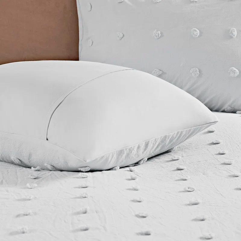 Intelligent Design Brooklyn Cotton Jacquard Duvet Cover Set with Euro Shams and Throw Pillows