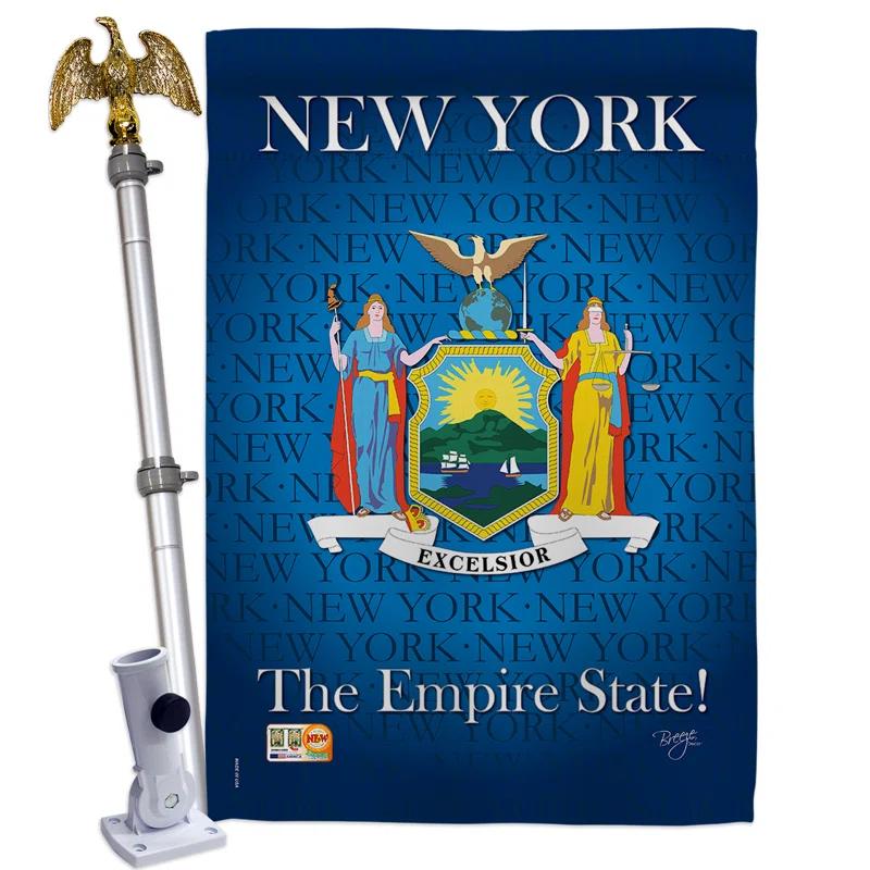 Breeze Decor Double Sided 40'' H x 28'' W Polyester Flag Set