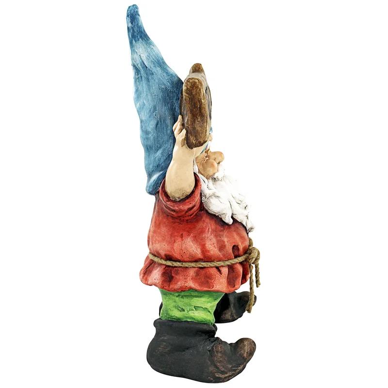 Welcoming Willie Garden Gnome with Welcome Sign