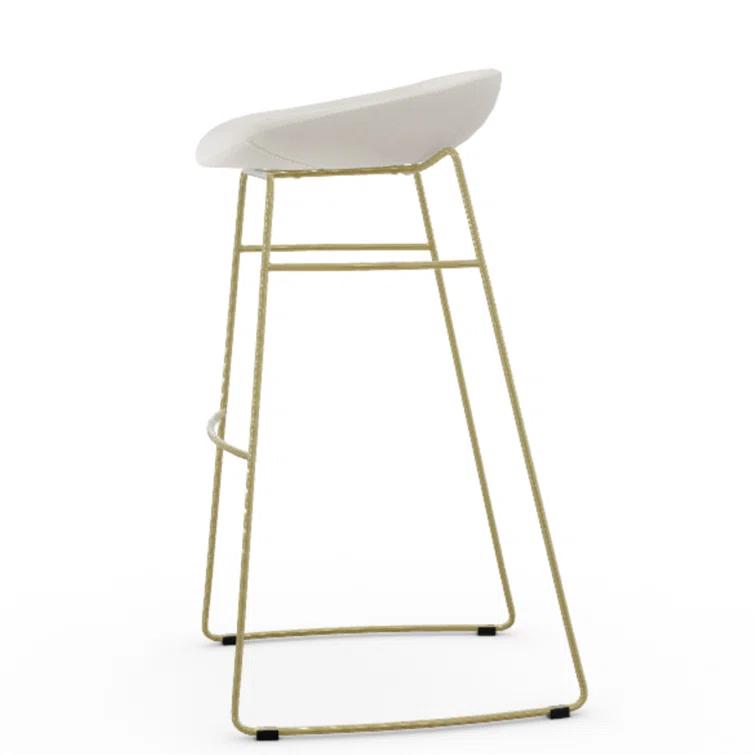 Calligaris Palm Upholstered Backless Stool with Metal Frame