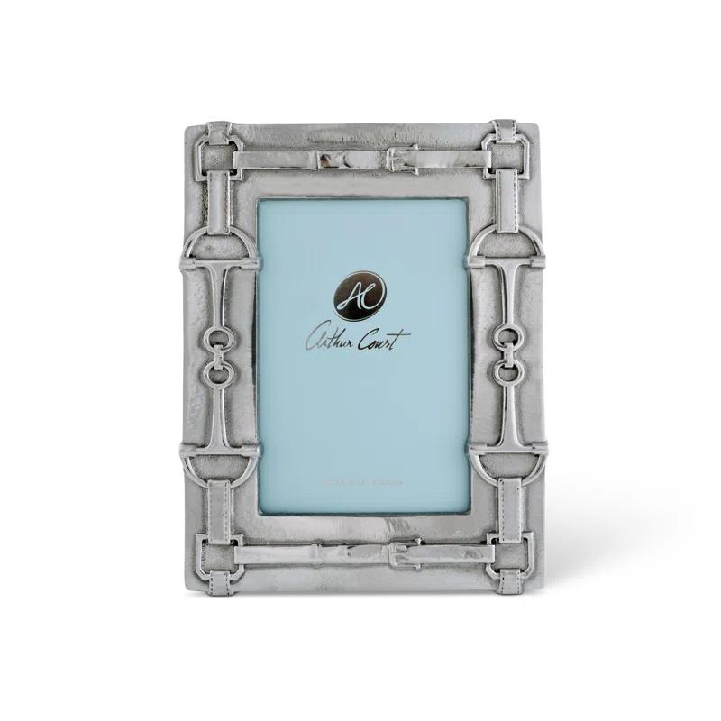 Arthur Court Designs Equestrian Silver Metal Embossed Picture Frame