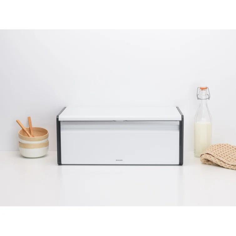Brabantia Fall Front Bread Box, White