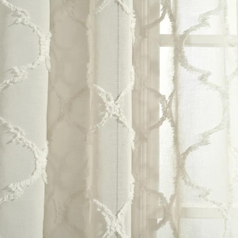 Lush Decor Avon Trellis Sheer Trellis Sheer Curtain Panels (Set of 2)