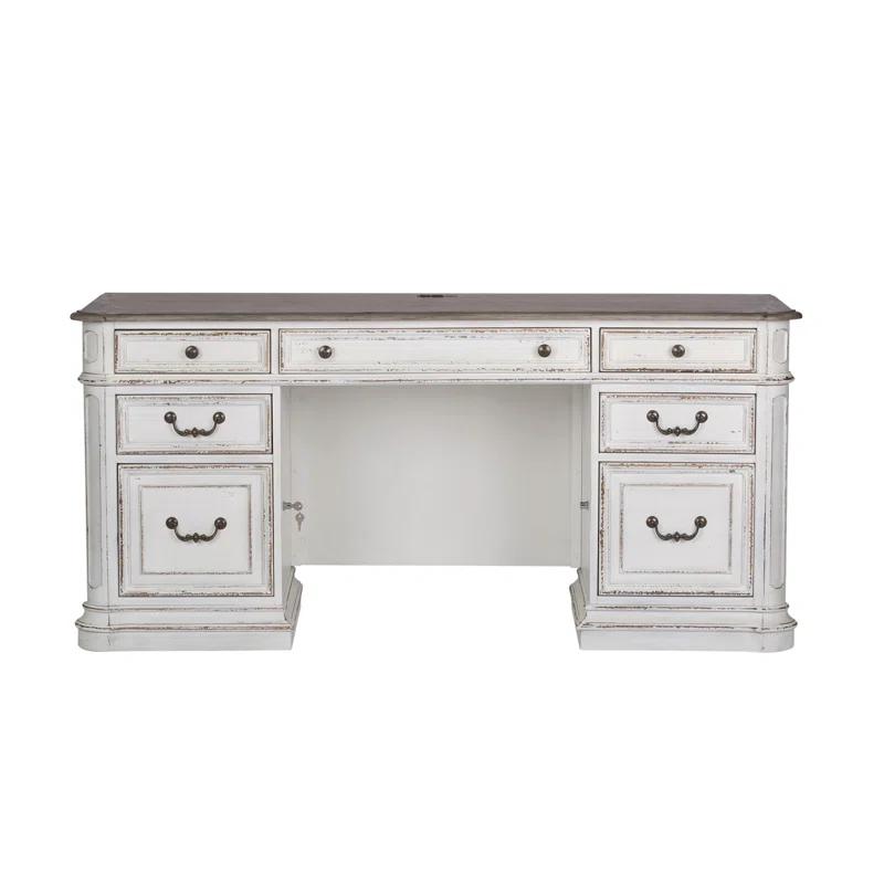 Liberty Furniture Salinas Credenza Home Office Desk with Built in Outlets