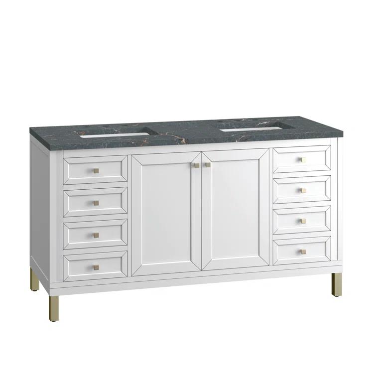 James Martin Vanities Chicago 60'' Double Bathroom Vanity with Top