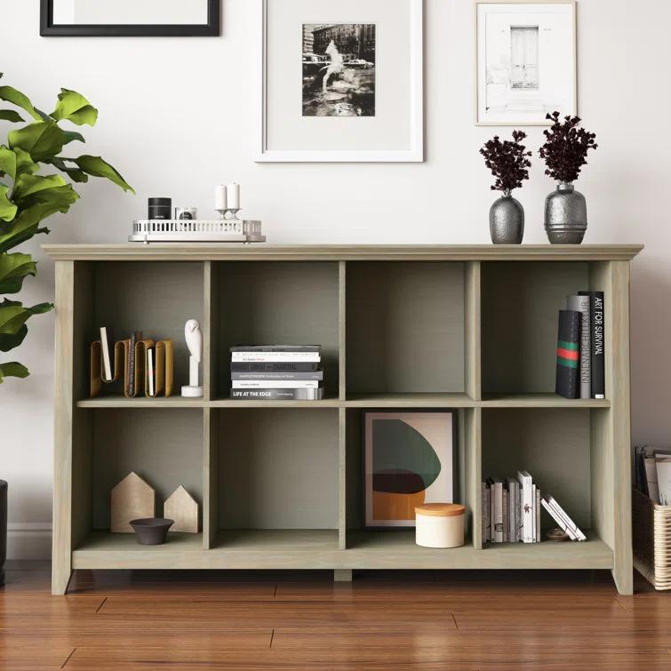 Simpli Home Acadian 57"W Solid Wood Storage Console Table