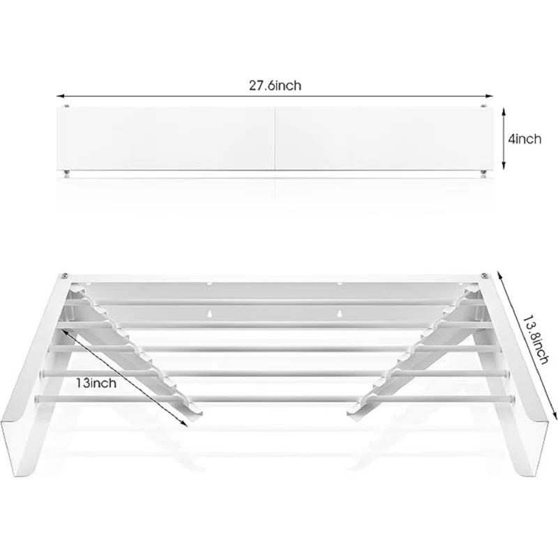 Rebrilliant Wall Mounted Drying Rack,Drying Rack Clothing,Clothes Drying Rack Wall Mounted,Collapsible Drying Racks For Laundry,Laundry Drying Rack,Wall Mounted Clothes Rack(28"-White)