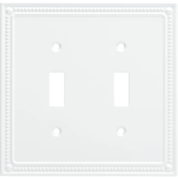 Franklin Brass Classic Beaded 2-Gang Toggle Light Switch Wall Plate