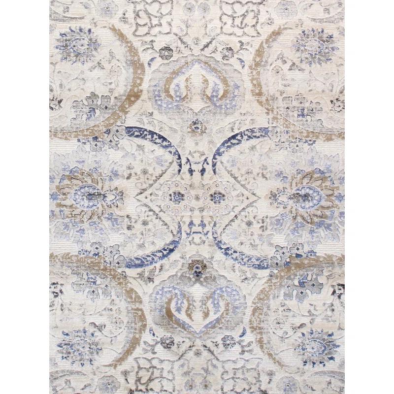 Pasargad Amadeus Power Loom Oriental Area Rug in Ivory/Gray