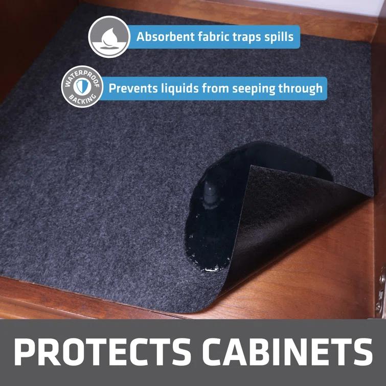 Drymate XL Under Sink Mat, Protective Cabinet Liner For Kitchen & Bathroom - Absorbent, Waterproof, Machine Washable (24”x59”) (Charcoal) (USA Made)