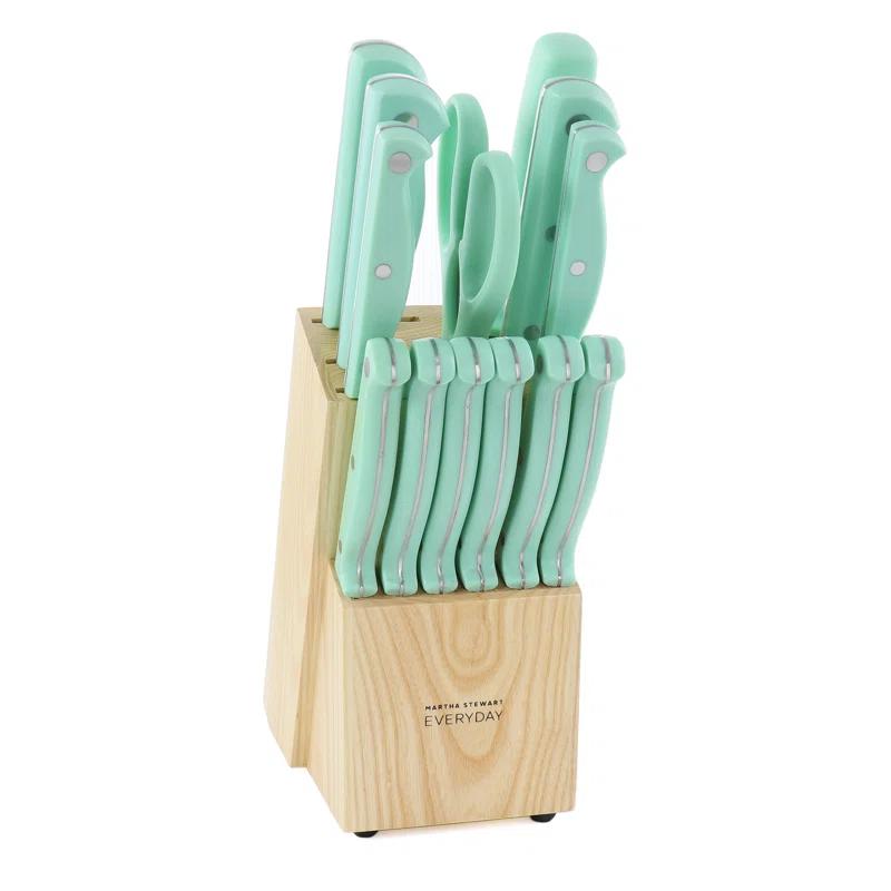 Martha Stewart 14 Piece Stainless Steel Knife Block Set