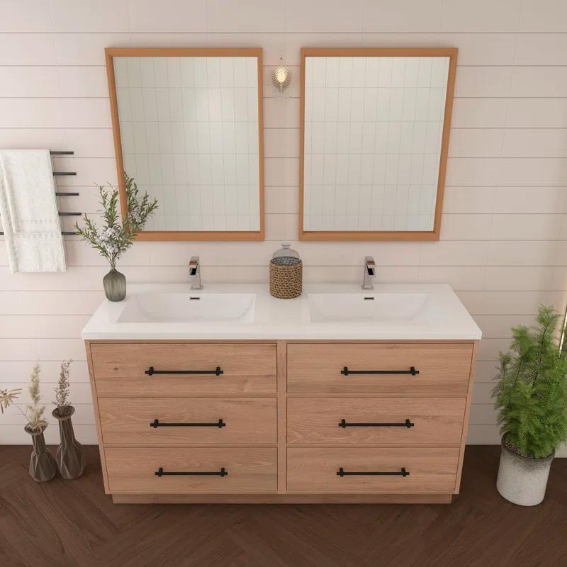 MEBO Victoria 58.9'' Double Bathroom Vanity with Acrylic Top