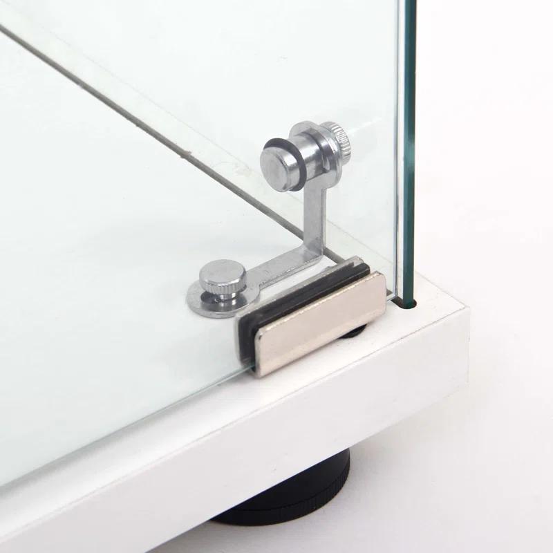 House On Tree Two-door Glass Display Cabinet 4 Shelves with Door, Floor Standing Curio Bookshelf