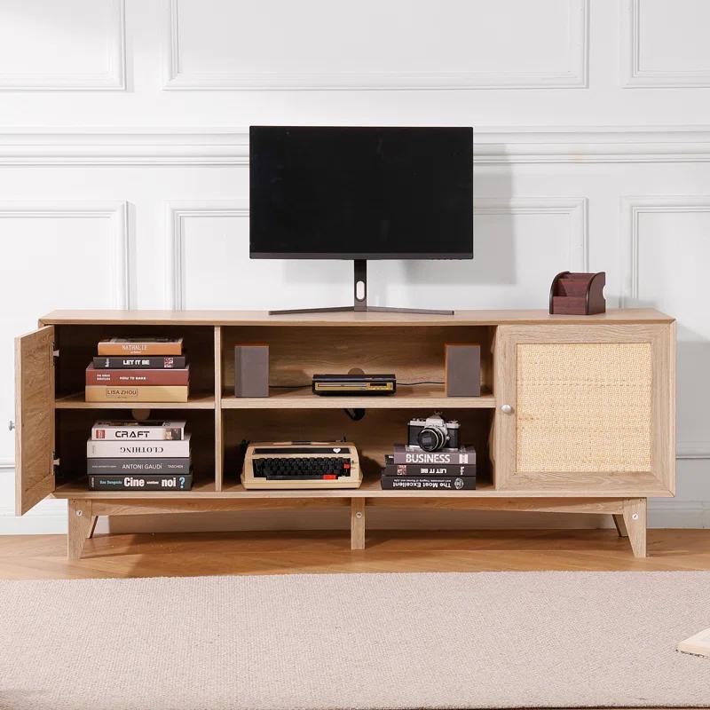VEVOR Rattan TV Stand for 75in TV