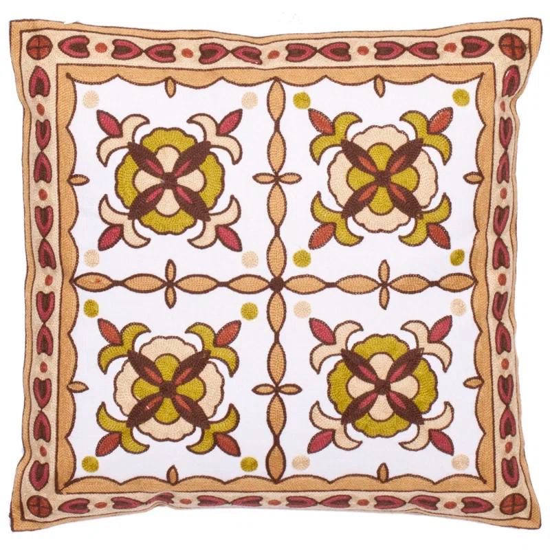 Safavieh Edward Embroidered Cotton Throw Pillow (Set of 2)