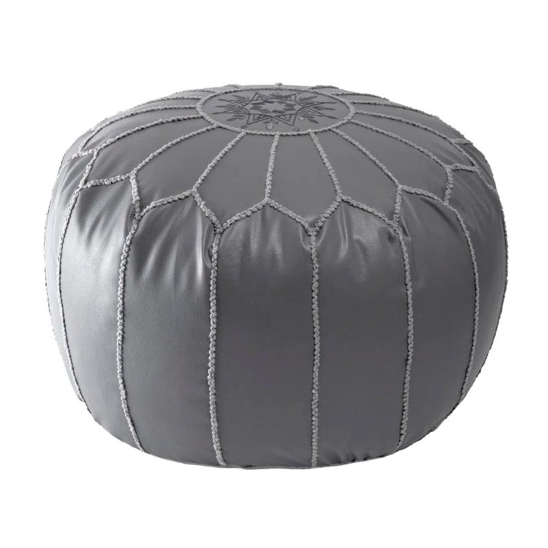 Dakota Fields Faux Leather Pouf