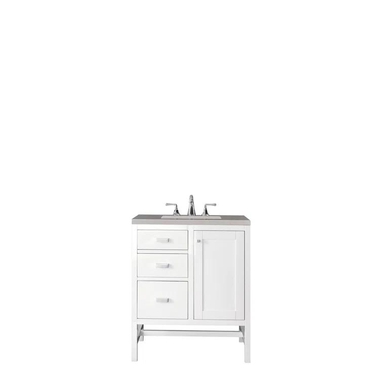 James Martin Vanities Addison 30'' Single Bathroom Vanity with Engineered Quartz Top