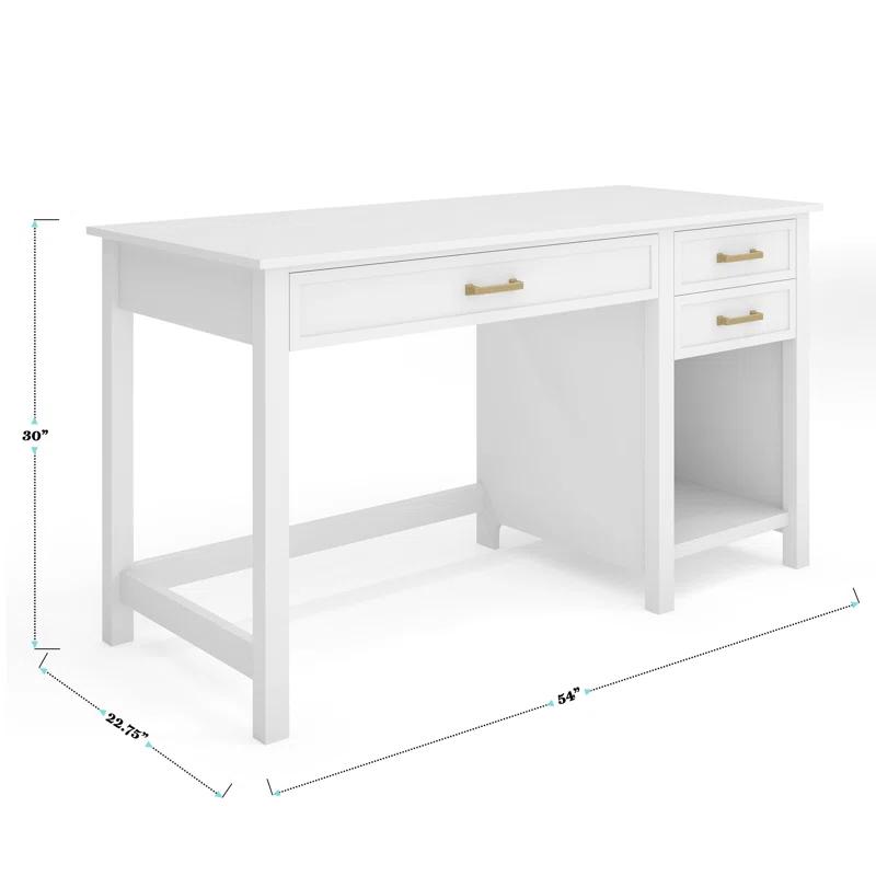 Martha Stewart Martha Stewart Hutton Shaker Style Home Office Desk With 2 Side Drawers