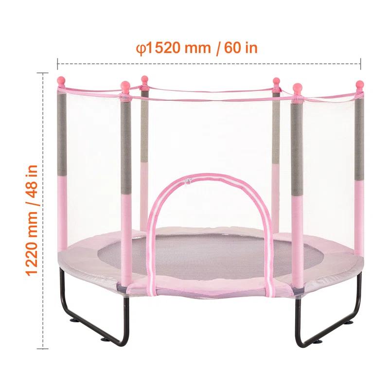 VEVOR 60" Trampoline for Kids Mini Toddler Trampoline with Net Indoor Outdoor