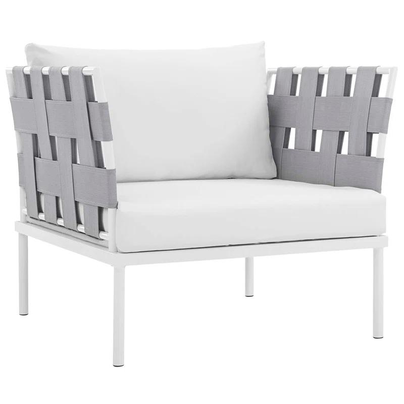 Modway Harmony 5 Piece Outdoor Patio Aluminum Sectional Sofa Set