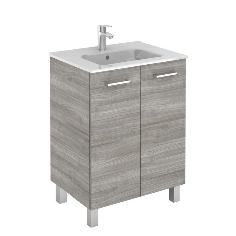 WS Bath Collections Logic 27.6'' Single Bathroom Vanity with Ceramic Top