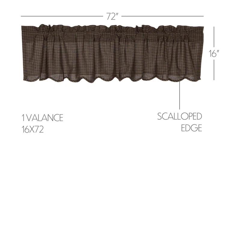 VHC Brands Kettle Grove Plaid Cotton Scalloped Window Valance in