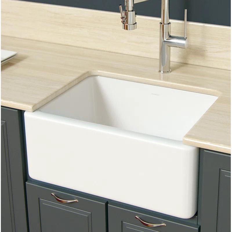24'' L Farmhouse / Apron Single Bowl Fireclay Kitchen Sink