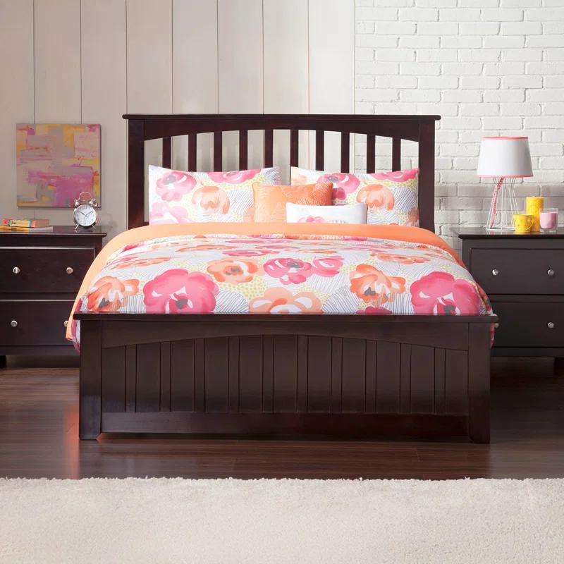AFI Furnishings Mission Low Profile Solid Wood Platform Bed with Matching Footboard