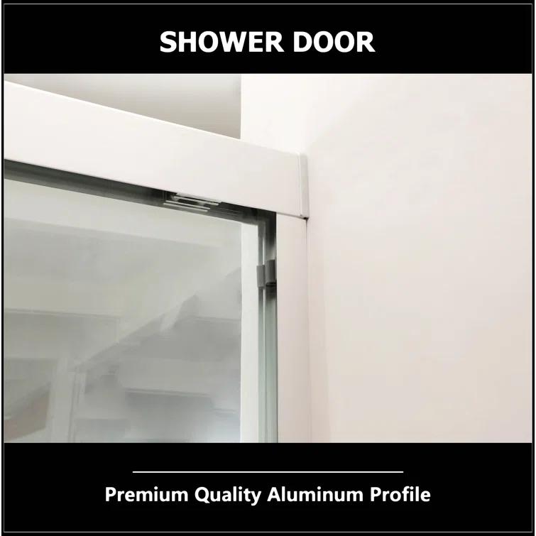 Shower Door 48" W X 76"H Semi-Frameless Bypass Sliding Shower Enclosure