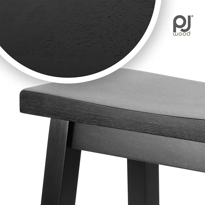 PJ Wood Solid Wood Accent Stool