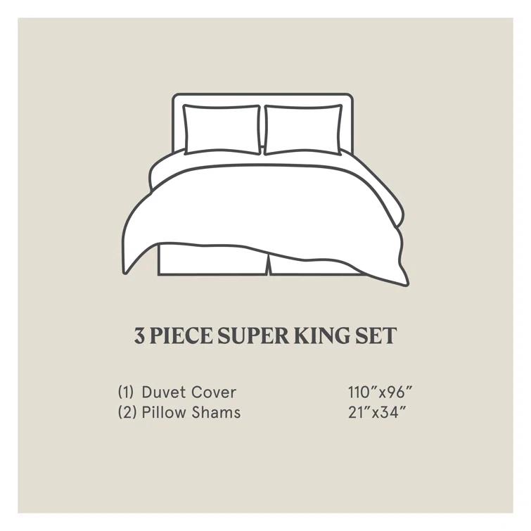 Chenille Herringbone Classic Modern Rustic Twill Woven 3 Pieces Duvet Cover Set