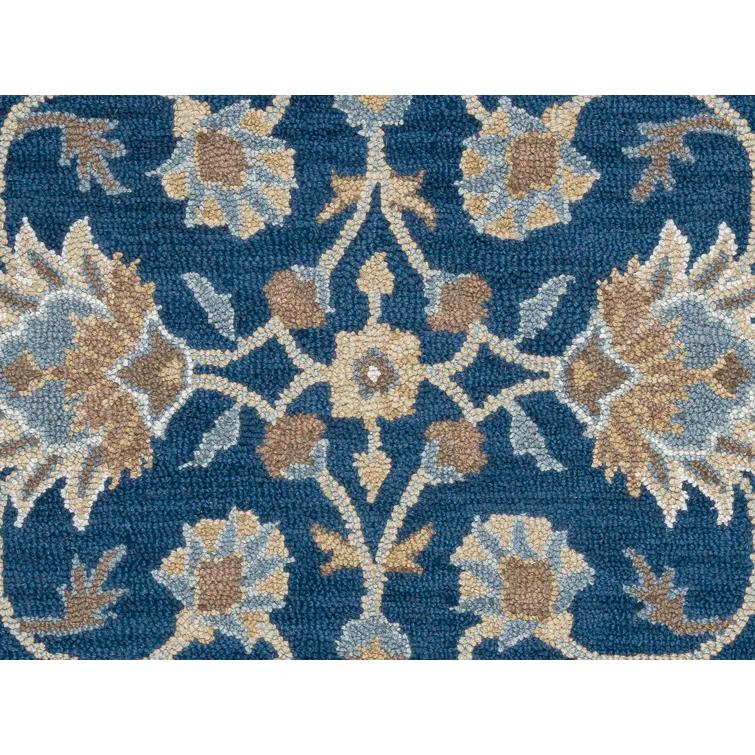 Onca Oriental Handmade Tufted Wool Blue Area Rug