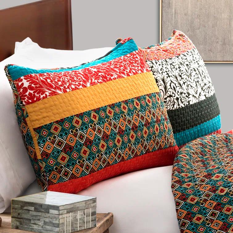 Lush Decor Boho Stripe Reversible Coverlet Set