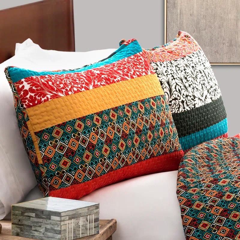 Lush Decor Boho Stripe Reversible Coverlet Set