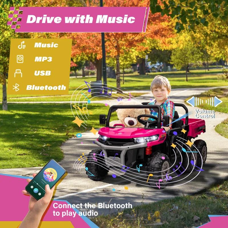Himimi Delia Himimi 24 Voltage  Ride On Dump Truck, 2 Seater Kids UTV with Electric Dump Bed, Remote Control