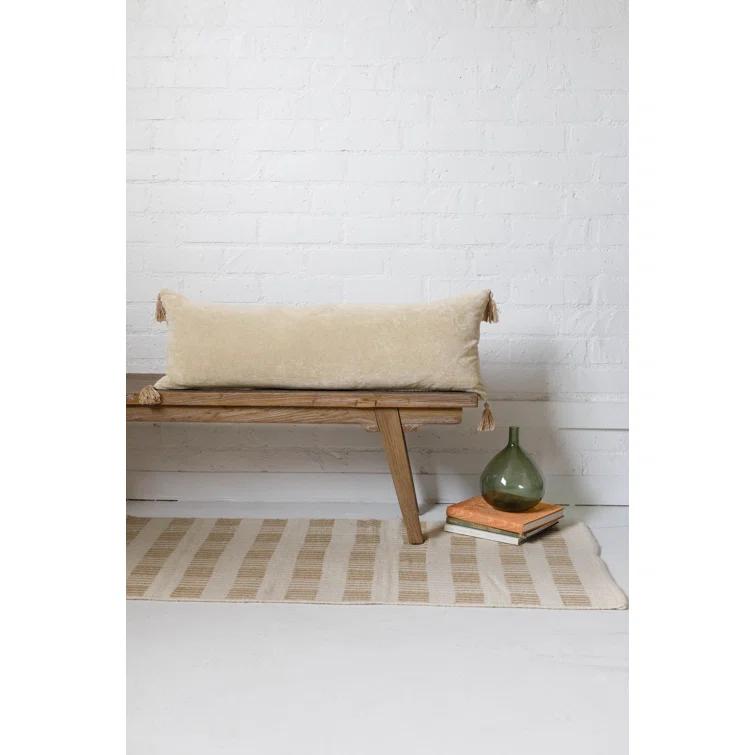 Bianca Velvet Pillow by Pom Pom at Home - Natural / Lumbar