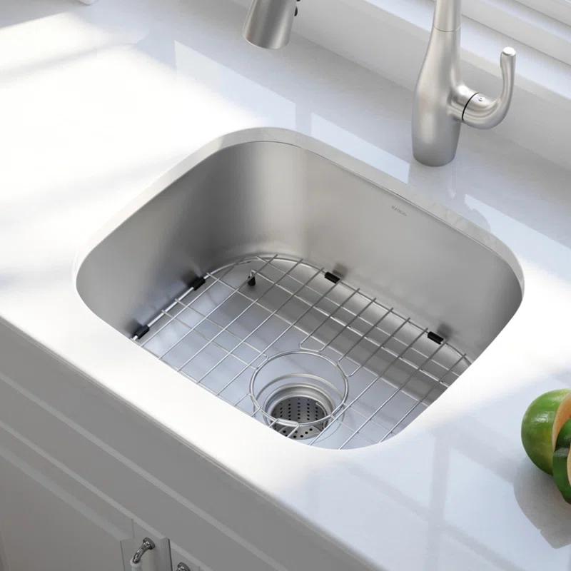 KRAUS Premier Undermount Single Bowl 18-Gauge Stainless Steel Kitchen Sink