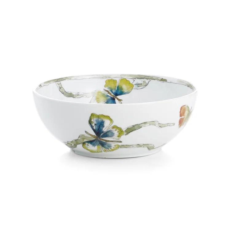 Multicolor Ceramic Butterfly Print Cereal Bowl