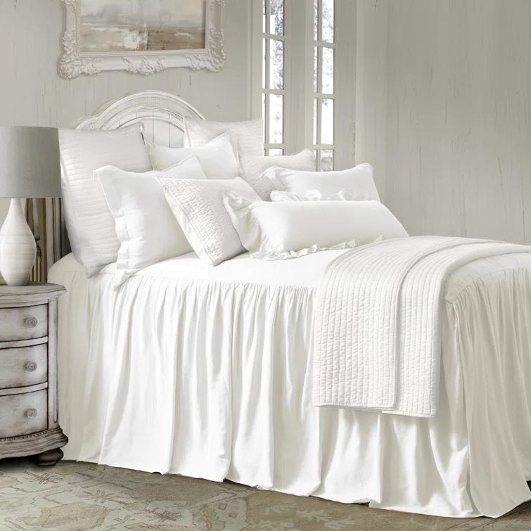 HiEnd Accents Luna Washed Linen Romantic Classic Chic Casual Modern Rustic Farmhouse Bedspread Set