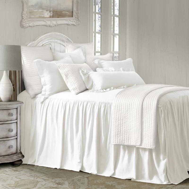 HiEnd Accents Luna Washed Linen Romantic Classic Chic Casual Modern Rustic Farmhouse Bedspread Set