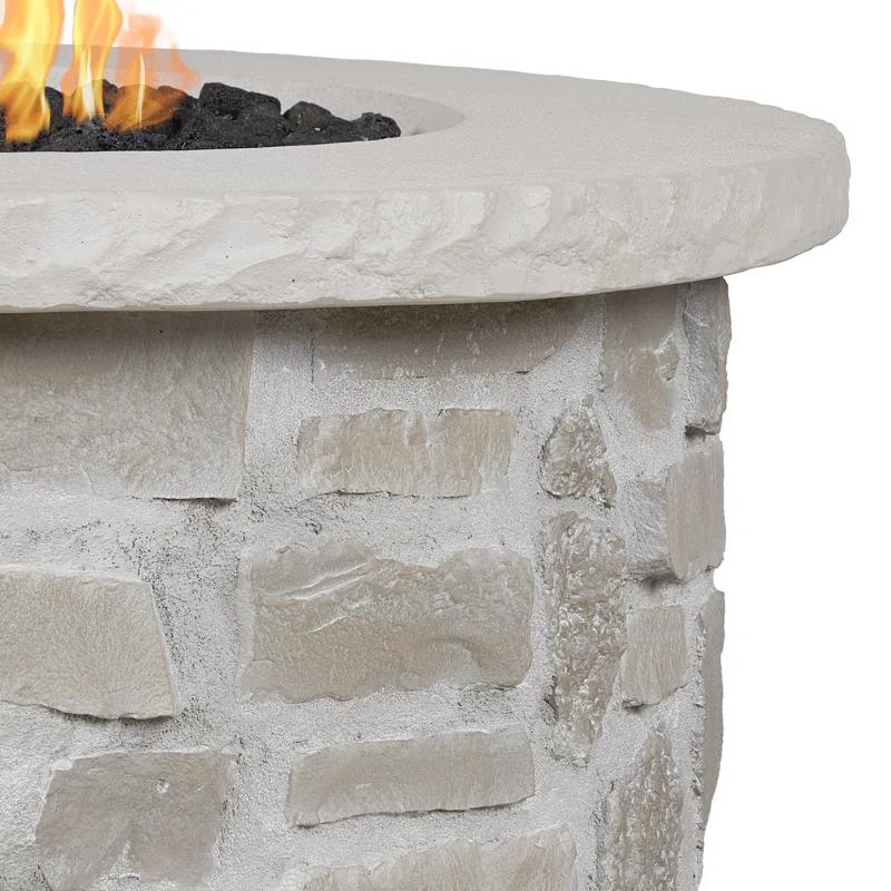 Real Flame Scottsdale 40" Round Stone Propane Fire Pit Table By Real Flame