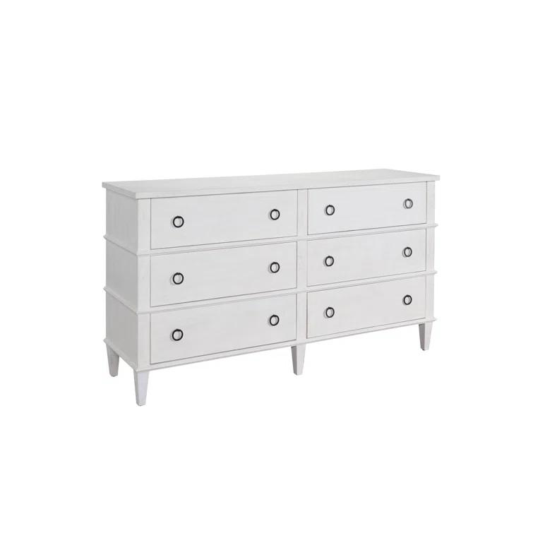 Universal Modern Farmhouse 68" 6-Drawer Dresser in Tan Natural Oak Wood