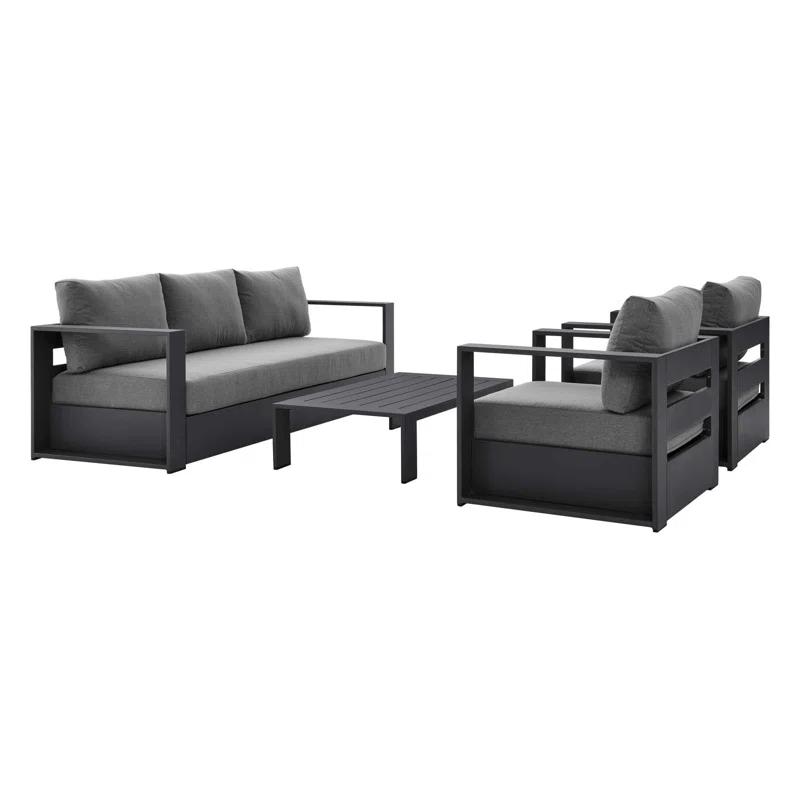 Modway Modway Tahoe Outdoor Aluminum 4-piece Conversation Set with Coffee Table